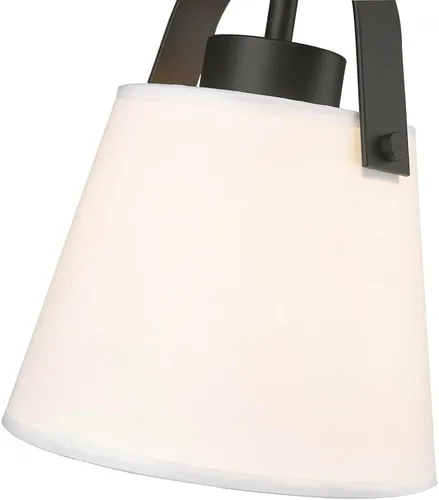 Vista 2 de Z-Lite 743P8-MB Z-Studio - Colgante de lino, 1 luz de 60 vatios, negro mate