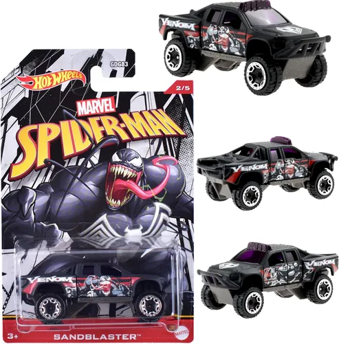 Vista 2 de Hot Wheels Marvel Spider-Man (2/5 Venom Sandblaster)