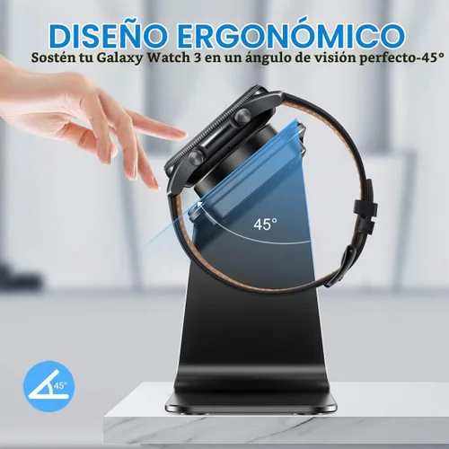 Vista 7 de NANW Base de carga compatible con Samsung Galaxy Watch 7/6/5 Pro/4/3/Active 2 - Cable de carga de repuesto USB, accesorios de soporte de muelle
