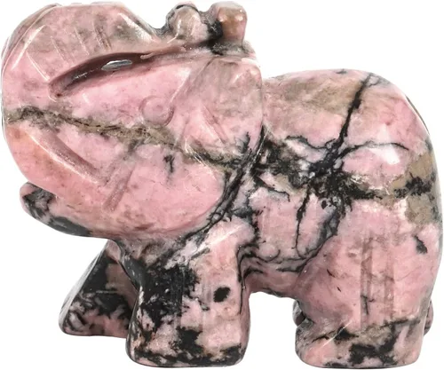 Vista 17 de Estatua de cristal de elefante tallada a mano, escultura de animal guardián de oficina en casa, decoración de 1.5 pulgadas, obsidiana negra
