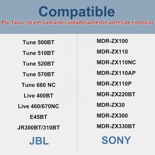 Vista 4 de Almohadillas de repuesto para auriculares JBL Tune 510BT/520BT/570BT/660NC