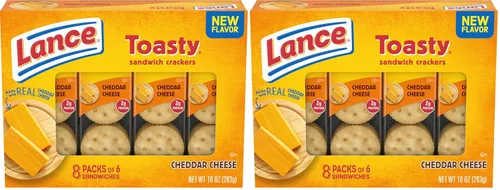 Vista 11 de Lance Galletas tipo sándwich, queso cheddar tostado, 8 paquetes envueltos individualmente, 6 sándwiches cada uno