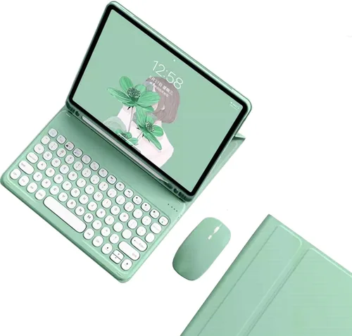 Vista 11 de kaidisen Funda de teclado para Galaxy Tab S6 Lite de 10.4 pulgadas con teclado y mouse Bluetooth, cubierta de teclado desmontable de color caramelo