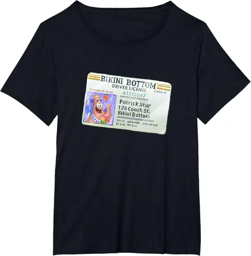 Vista 31 de SpongeBob SquarePants Camiseta con logotipo de Patrick Star Driver License King, Negro