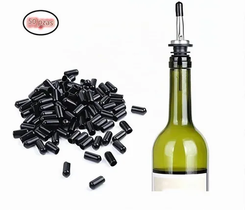 Vista 3 de 50 tapas de goma para verter botellas de licor de aceite de oliva (no incluye la boquilla)