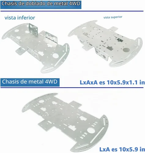 Vista 3 de Kit de coche de rueda mecánica DIY con chasis de metal y motor TT Robot inteligente 4WD Kit de programación de coche omnidireccional con codificador