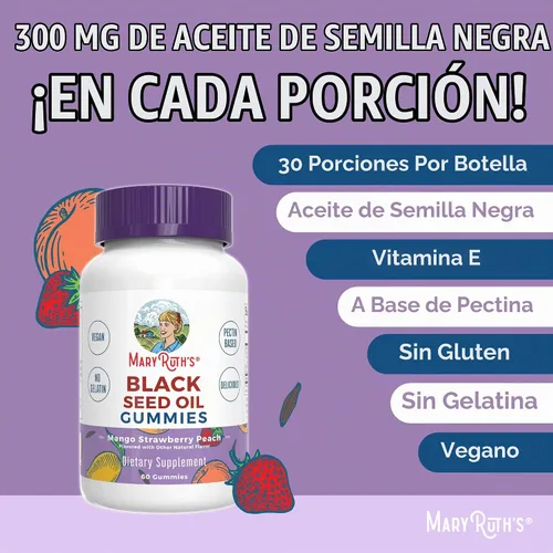 Vista 8 de MaryRuth Organics Gomitas de aceite de semilla negra Suplemento de aceite de semilla de comino negro Tradicionalmente utilizado para el apoyo