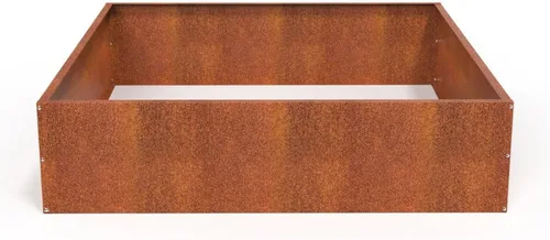Vista 9 de Corten - Maceta de acero para exteriores, diseño rústico y moderno, cama grande de metal elevado para uso comercial y residencial (12 x 12 pulgadas)