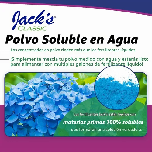 Vista 5 de Jack's Classic 7-3-3 Fertilizante soluble en agua Hydrangea Blue, 1.5lb