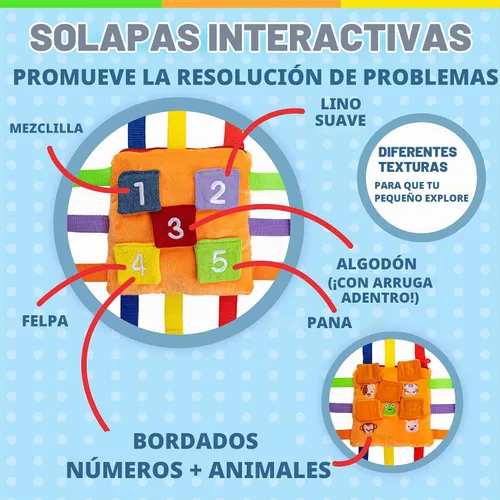 Vista 4 de BUCKLE TOY "Bizzy" - Aprendizaje Temprano bebés habilidades básicas de vida Actividad de viaje felpa niños.
