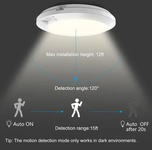 Vista 7 de Luz con sensor de movimiento a pilas para interiores, 6.3 pulgadas, 210 lm, 6000 K blanco frío, inalámbrico adhesivo o montaje de tornillo