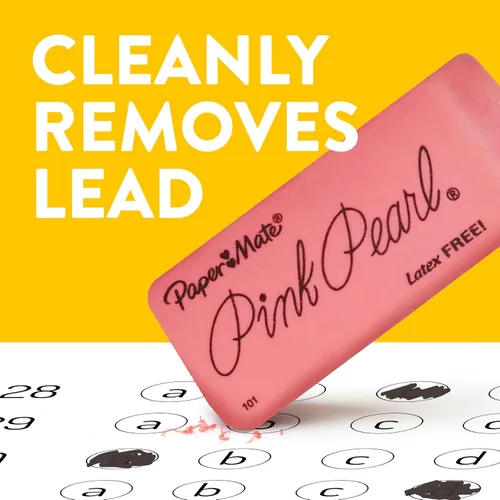 Vista 5 de Paper Mate Pink Pearl Erasers, Medium, 24 Count