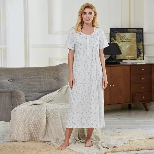 Vista 3 de Keyocean - Camisones para mujer, 100% algodón, suave, ligero, cómodo, ropa de dormir