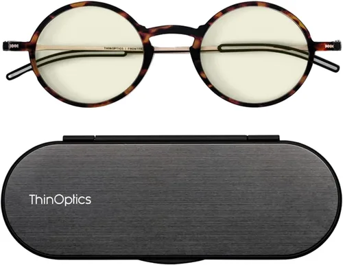 Vista 8 de ThinOptics unisex-adult Manhattan Blue Light Blocking Glasses Round Reading Glasses