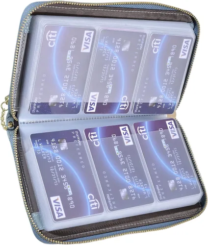 Vista 8 de Easyoulife - Monedero de cuero con cremallera, billetera portatarjetas para mujer, bloqueo RFID