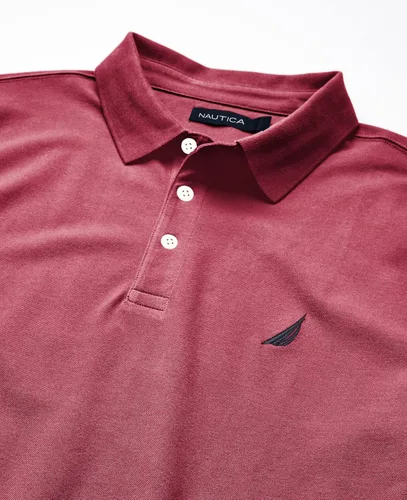 Vista 2 de Nautica Polo piqué de algodón elástico sólido para hombre