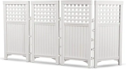 Vista 9 de Suncast cerca de 4 paneles para patio, jardín, exteriores, color blanco, 2
