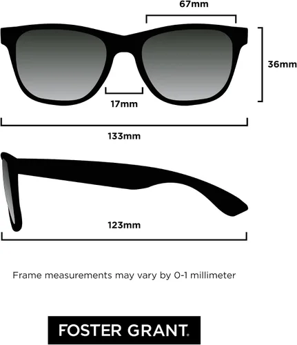 Vista 5 de Foster Grant, Hombres, Backstop Wrap Gafas de sol polarizadas, NegroNegro, 5.906 in, Negro