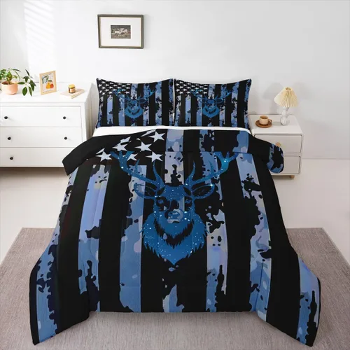 Vista 27 de Erosebridal Juego de edredón con temática de pesca, juego de ropa de cama rústica de granja tamaño individual para niños, adolescentes y adultos
