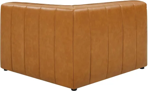 Vista 6 de Modway EEI-4513-TAN Bartlett - Sofá biplaza de cuero vegano de 2 piezas, color marrón