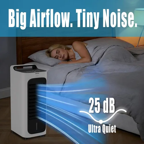Vista 4 de Ventilador eléctrico de torre de enfriamiento 2 en 1 y calentador utilizado en verano e invierno para dormitorio, oficina en casa, habitación grande