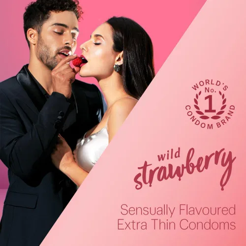 Vista 2 de Durex Preservativos extrafinos con sabor a fresa salvaje para hombres - 10