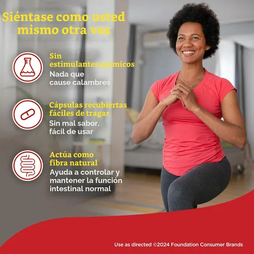 Vista 4 de FiberCon Cápsulas recubiertas de terapia de fibra, fibra insoluble segura, simple y cómoda para la irregularidad intestinal, alivio cómodo