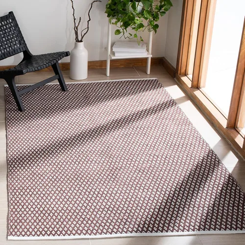 Vista 19 de Safavieh Boston - Colección BOS685A - alfombra de área de algodón, hecha a mano, color café, Algodón, Anaranjado