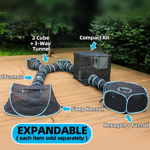 Vista 6 de INTURN Catio - Recinto para gatos al aire libre, kit compacto para exteriores e interiores (kit compacto)