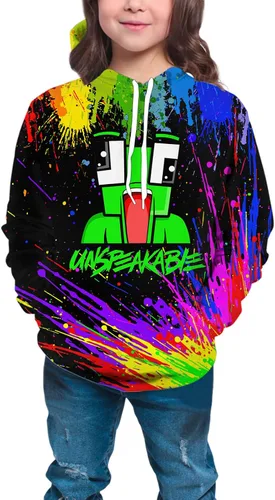 Vista 4 de Lyrwihn Youth Cartoon Novelty Hoodie Kids 3D Printed Game Hooded Sweatshirt Sports Hoodie