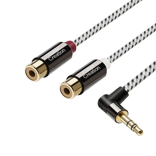 Vista 9 de CableCreation - Cable de audio estéreo de 0.138 in a 2RCA, RCA a divisor FM Y de 0.138 in