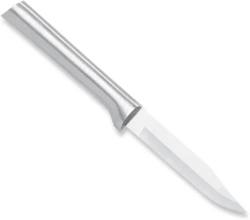 Vista 6 de Rada Cuchillo de pelar para todos los días, hoja de acero inoxidable con mango de resina de acero inoxidable negro, 6-3/4 pulgadas