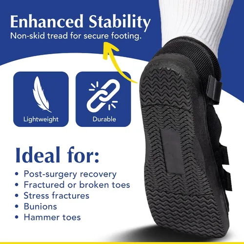 Vista 7 de Zapato Postoperatorio Brace Direct L3260 - Zapato Ortopedico Ajustable para Pie y Dedo Roto, Fracturas por Esfuerzo, Hallux Valgus, Recuperación
