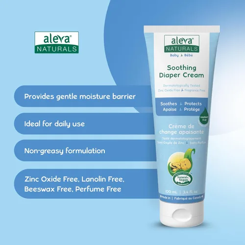 Vista 4 de Aleva Naturals Crema calmante para pañales, 3.4 fl oz 37937 Blanco