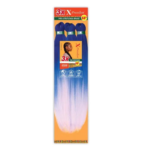 Vista 76 de Sensationnel X-Pression - Trenzas sintéticas prestiradas, 3 unidades, 58 pulgadas, negro azabache 1 Cabello trenzado, Kanekalon, ignífugo