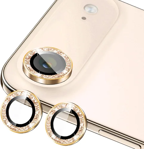 Vista 12 de Protector de lente de cámara compatible con iPhone 15 Plus y iPhone 15 (paquete de 4, 2 juegos), con purpurina brillante, funda de cámara