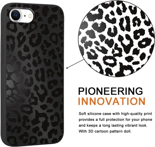 Vista 4 de Paquete de 2 fundas de teléfono con bonito estampado de guepardo para iPhone 7/8/SE 2020 / SE 2022 de 4.7 pulgadas, diseño de leopardo de lujo