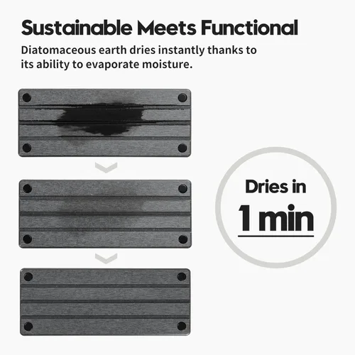 Vista 3 de Organizador de Fregadero de Cocina, Bandeja de Piedra Absorbente de Agua para Fregadero, Bandeja de Encimera de Baño de Diatomita, Protector