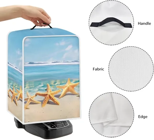 Vista 5 de Funda para cafetera, poliéster, azul, se adapta a la mayoría de máquinas de café estándar, protector resistente al polvo, huellas dactilares