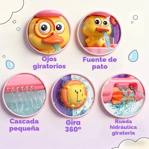 Vista 3 de Juguetes de baño para niños de 1 a 3 años: juguetes de baño para niñas de 1, 2, 3 años, juguete de bañera rosa para niños de 2 a 4 años, regalos