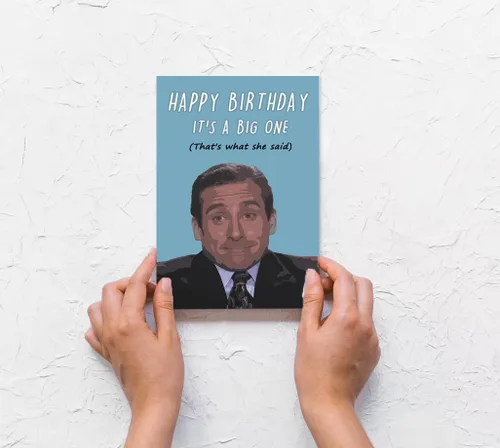 Vista 5 de XXDJLP Humor Tarjetas de cumpleaños de The Office Regalos para fanáticos del programa de televisión, divertida tarjeta de cumpleaños de Michael