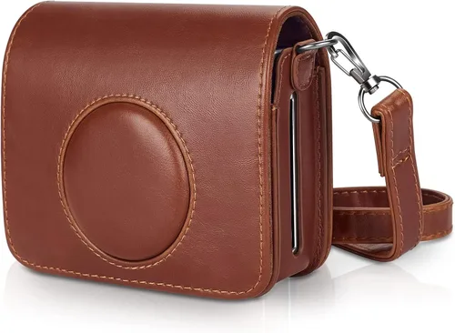 Vista 2 de Phetium Funda protectora compatible con Fujifilm Instax Mini EVO Hybrid Instant Camera-Bolsa de piel sintética con correa ajustable para el hombro