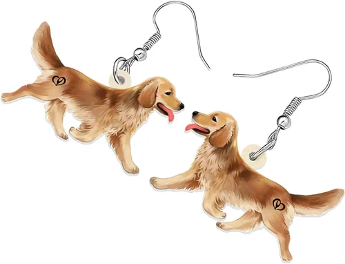 Vista 3 de Lindos aretes de acrílico para perro, diseño de perro salchicha y perro salchicha, joyería para regalar a chihuahua para mujeres y niñas, niños