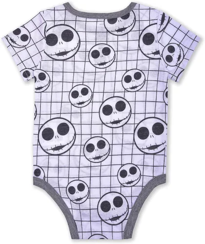 Vista 7 de Disney Nightmare Before Christmas Jack Skellington - Paquete de 3 mamelucos para bebé color gris
