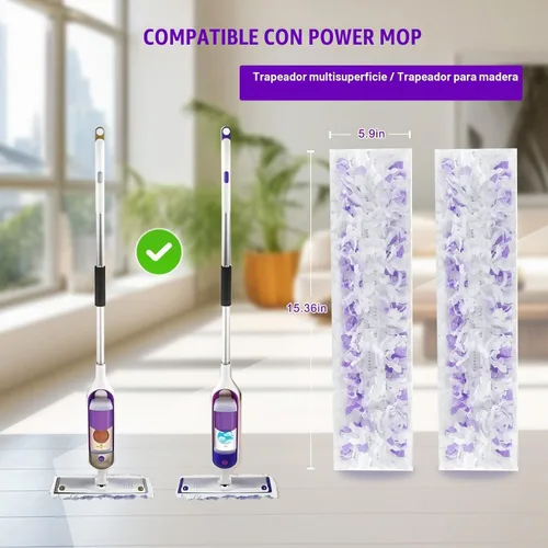 Vista 3 de Paquete de 60 almohadillas de repuesto para mopa eléctrica Swiffer PowerMop