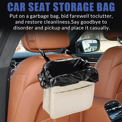 Vista 6 de Organizador de asiento trasero de automóvil con bolsillos de almacenamiento, bolsillo de almacenamiento para colgar del asiento trasero de vehículo