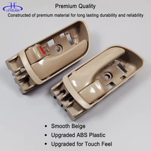 Vista 3 de 2 piezas de manijas interiores para puertas para Toyota Sienna 2004-2010, delantera izquierda y derecha, reemplaza 69206-AE010-E1, 69205-AE010, beige