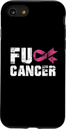 Vista 18 de iPhone 16 Fuck Cancer Survivor Gift Distressed Pink Ribbon Awareness Case