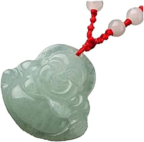 Vista 4 de Colgante chino Feng Shui Jade Piedra Lucky Charm Collar Dinero Buda Buda Collar de cuentas de diseño simple y sofisticado, Bambú, Jade