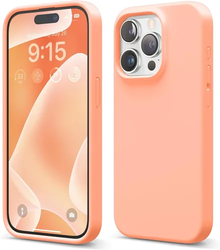 Vista 32 de elago Compatible con Funda para iPhone 15 Pro, funda de silicona líquida, funda protectora de cuerpo completo, a prueba de golpes, funda delgada
